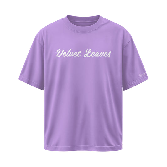LAVENDER VELVET LEAVES OVERSIZED T-SHIRT