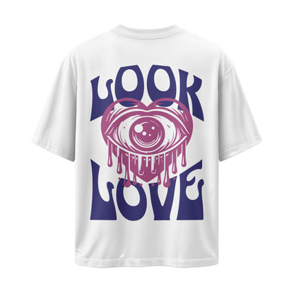 WHITE LOOK LOVE OVERSIZED T-SHIRT