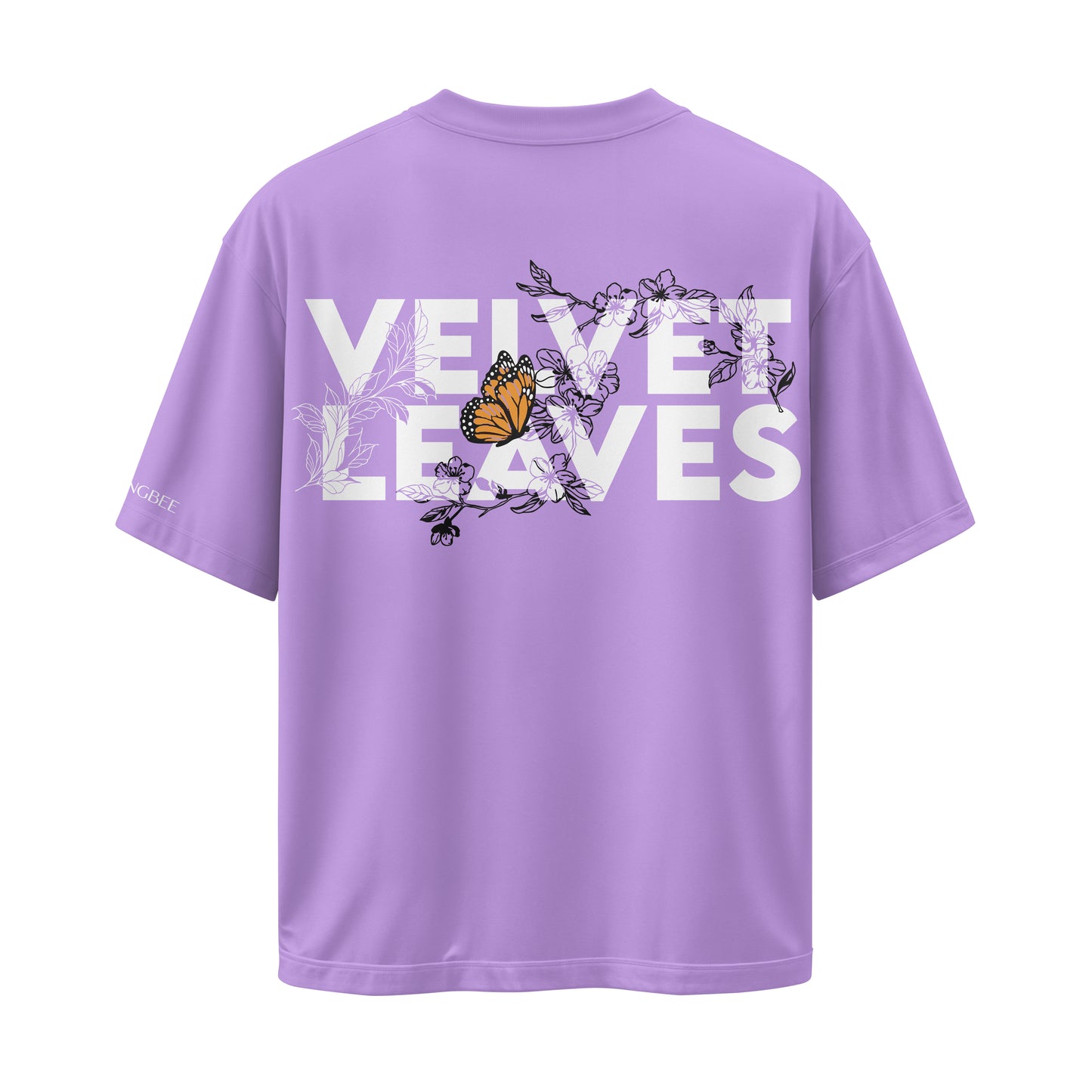 LAVENDER VELVET LEAVES OVERSIZED T-SHIRT