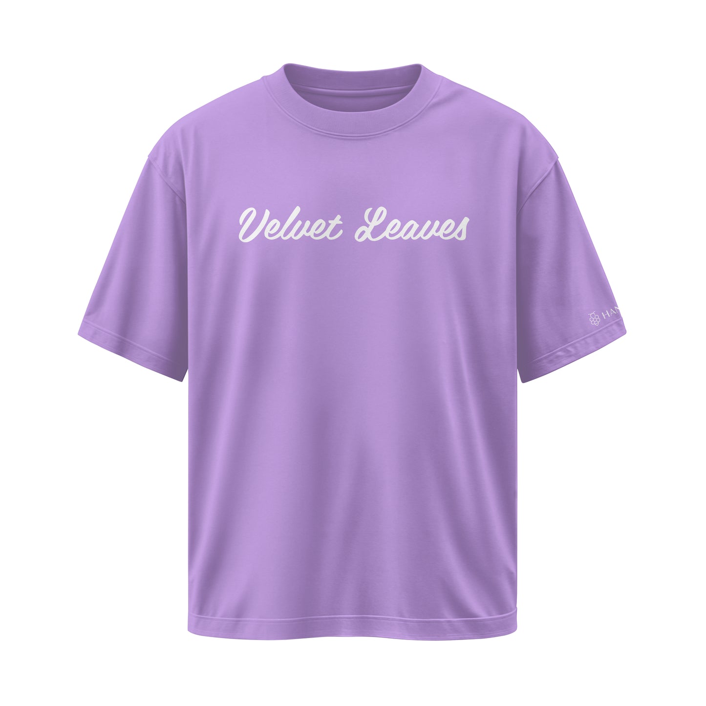 LAVENDER VELVET LEAVES OVERSIZED T-SHIRT