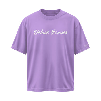 LAVENDER VELVET LEAVES OVERSIZED T-SHIRT